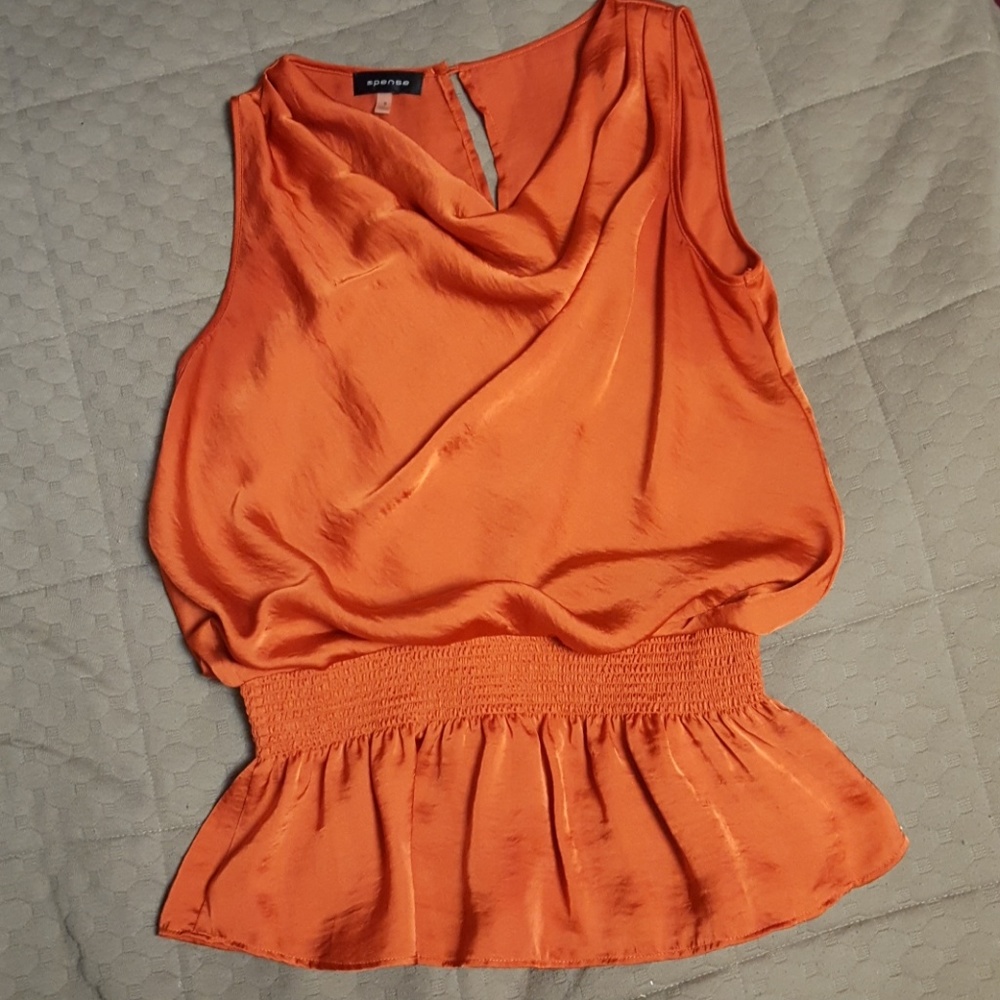 Satin Peplum Tank